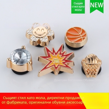 Crocs стил аксесоар за обувки с метални кристални камъни и цвете, баскетболна катарама – подходящ за сандали, през всички сезони