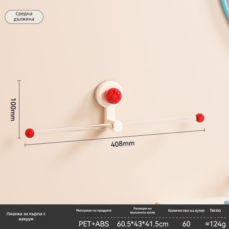 Вакуумно закрепваща поставка за коса – стенен органайзер за аксесоари за баня, без пробиване, пластмасов, марка Yimijia, по поръчка