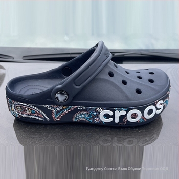 Сандали с рисуван модел, EVA горна част и подметка, Baotou toe, 2 см ток, закопчаване с катарама – плажен стил за всички сезони