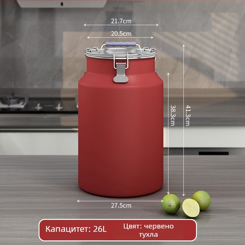 Метален съд за зърно, запечатан, влагоустойчив и против насекоми, с капак