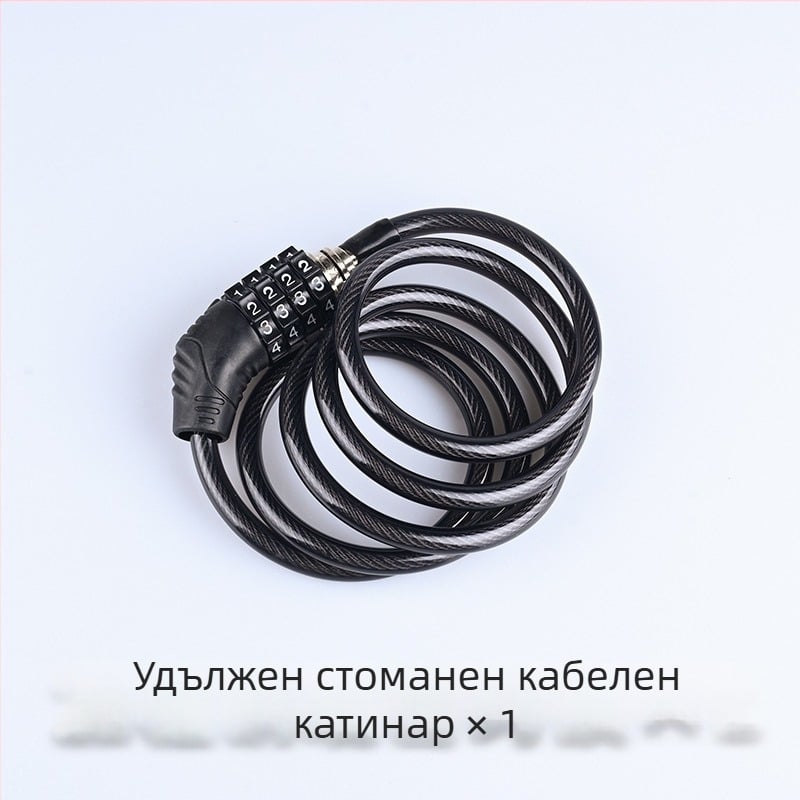 Мотоциклетна заключалка против кражба със стоманен кабел и комбинационен код – Модел J05, 258 g, за мотоциклети и електрически превозни средства.