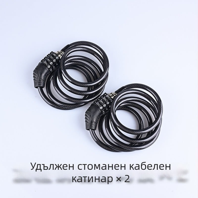 Мотоциклетна заключалка против кражба със стоманен кабел и комбинационен код – Модел J05, 258 g, за мотоциклети и електрически превозни средства.