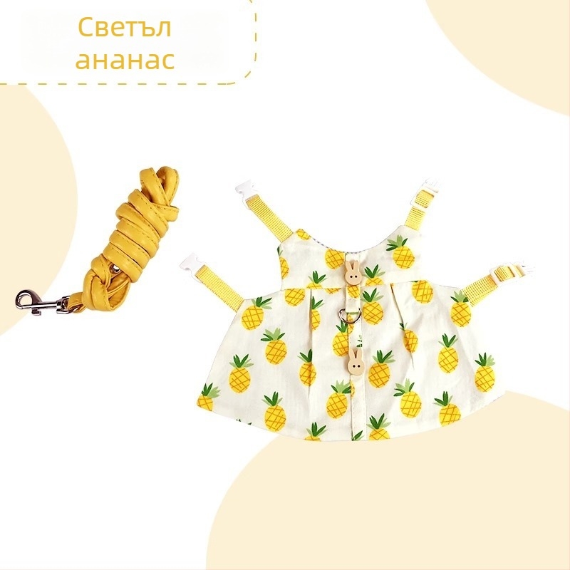 Облекло за домашен заек и каишка – карикатурен стил, памук, Radish Valley, универсално