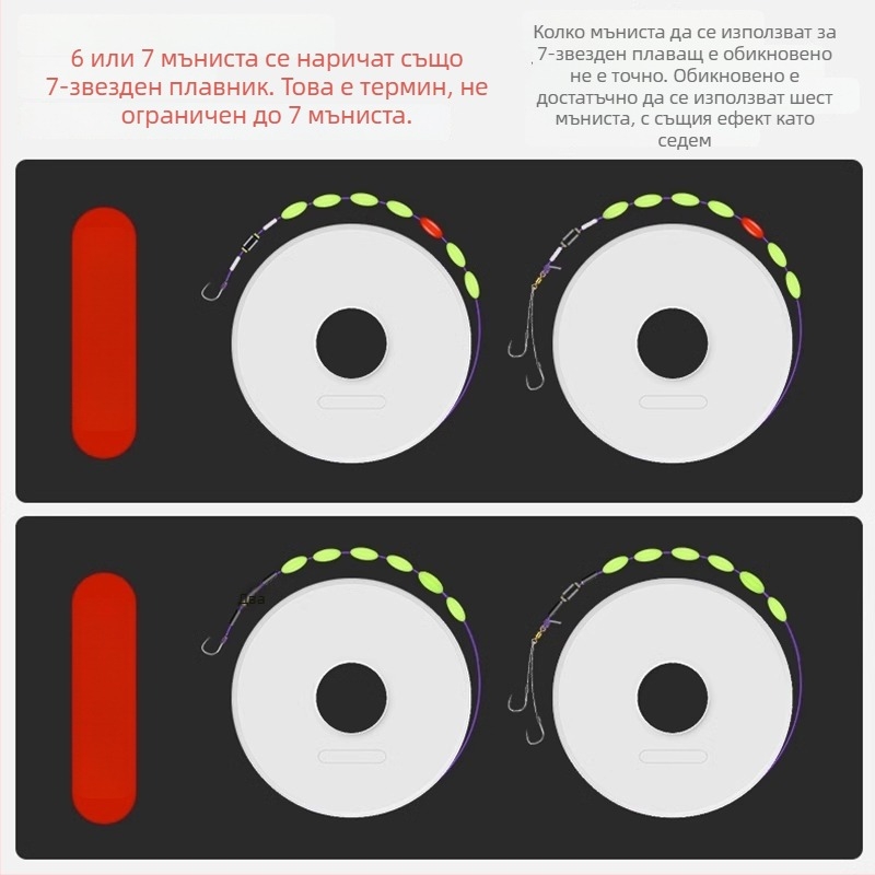 Риболовен комплект за линия с куки — традиционен риболовен комплект, главна линия включена, за риболов в резервоар (Материал: найлон; Дължина: други; Място на риболов: резервоар)