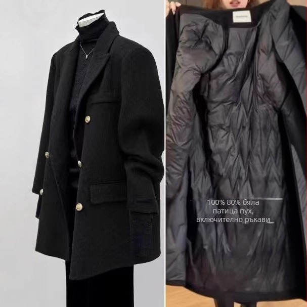 Дамско пухено яке с пух от патешки пух, полиестерна материя, дължина 50–65 см, есен 2025