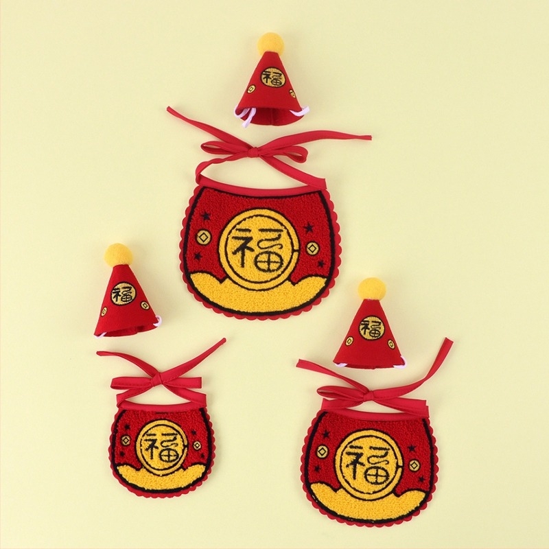 Биб за домашни любимци с мотив букви, вълнен материал, бродерия, универсален за котки и кучета, четири сезона, подходящ за сватби и пролетни фестивали