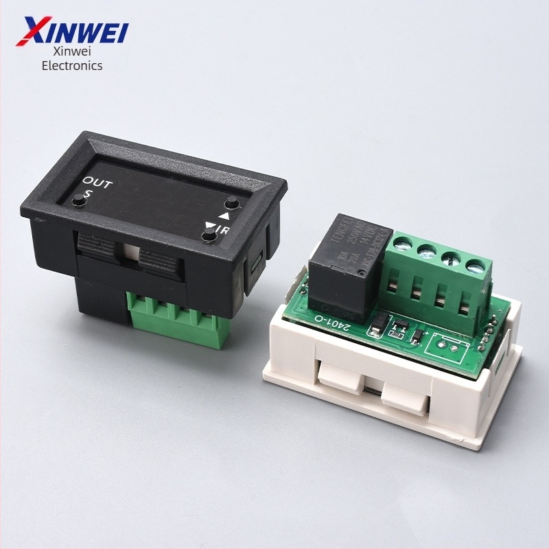 12V реле модул с таймер за циклично включване/изключване, цифров двойен LED дисплей