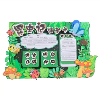 Карта за препоръка на книги - полуготов шаблон за рисуване, ръчно изработено, четири известни образователни илюстровани книги