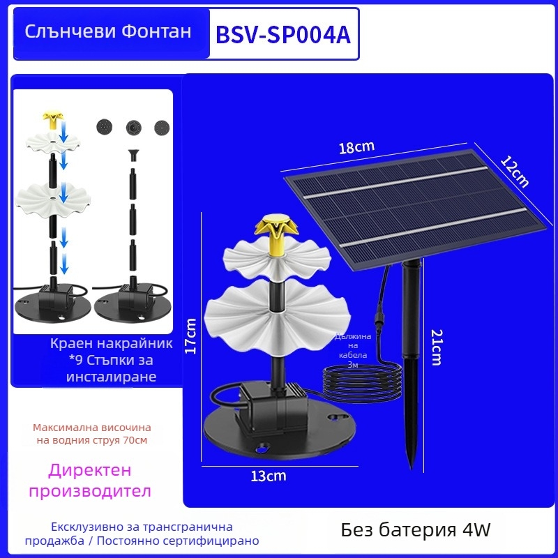 Best way слънчев директно задвижван фонтан за къпане на птици