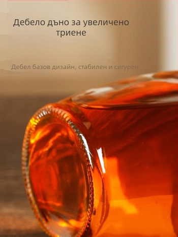 Стъклена бутилка за масло със запечатващ капак, хранителен клас, за сусамово масло и чайно масло, автоматично отваряне и затваряне