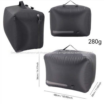 Правоъгълна вакуумна чанта за компресия – TPU, 36–55 л капацитет, разширява капацитета, найлонова подплата, за пътуване
