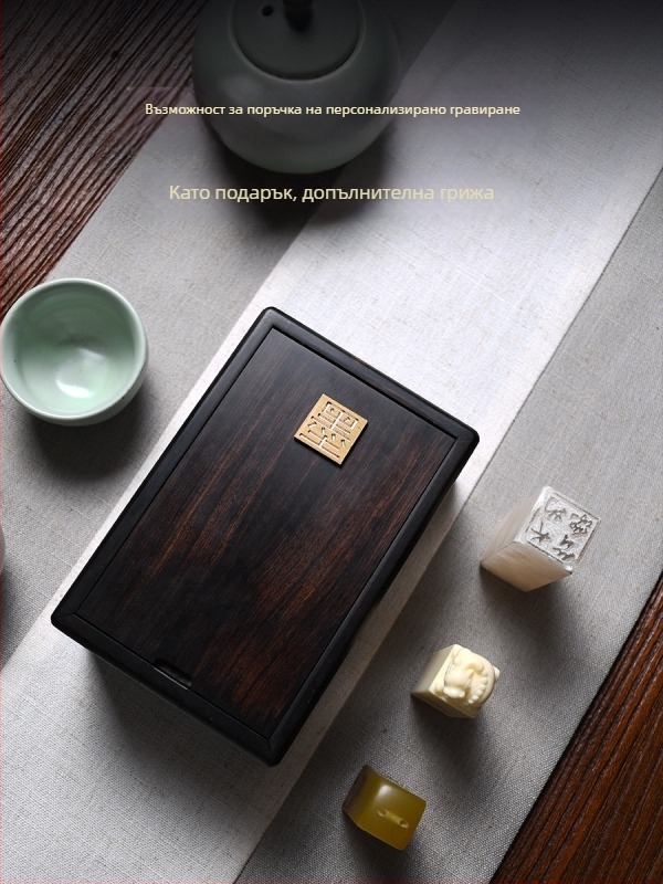 Механична кутия за бижута с конструкция гнездо‑шип, от естествено дърво, за съхранение на бижута