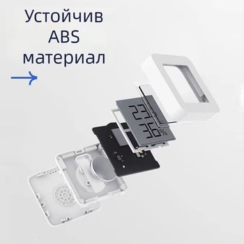 Аквариумен термометър, водоустойчив, високопрецизен, двоен цифров дисплей, стенен монтаж, външен сензор за температура и влажност