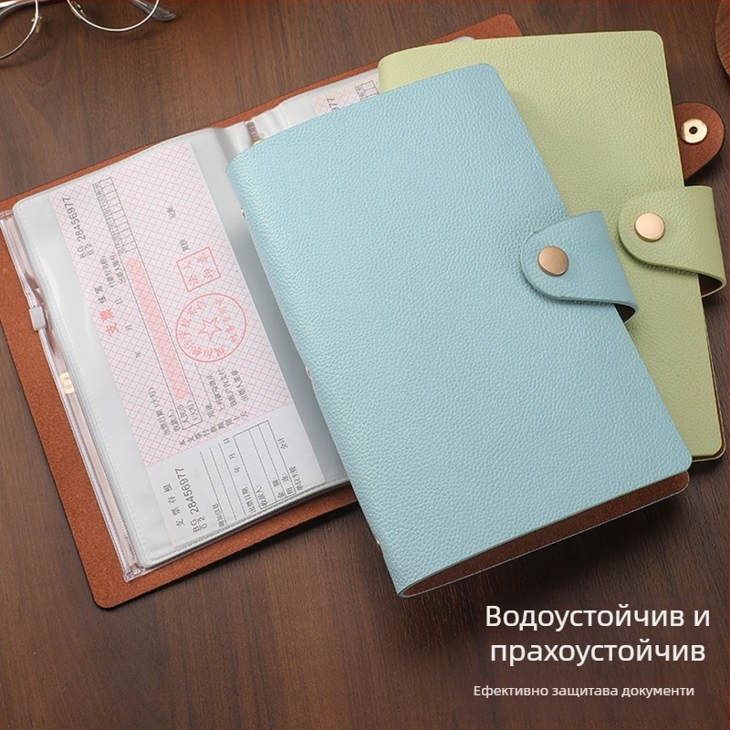 Папка за разписки от PU кожа - 40 страници, модел Deposit Slip Book 001, размер 22×15.5 cm