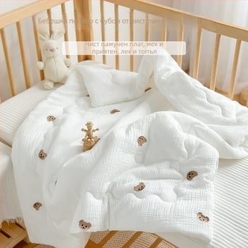 Бебешко одеяло – 100% памук, пълнеж полиестер, целогодишно използване (пролет–есен), подходящо за деца до 14 години