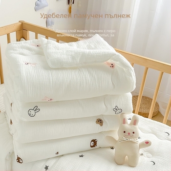 Бебешко одеяло – 100% памук, пълнеж полиестер, целогодишно използване (пролет–есен), подходящо за деца до 14 години