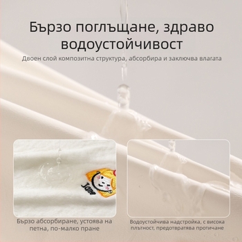 Детска кърпа за лице и грижа за устата, полиестер 150D, проста оплетка, 80–100 g, многофункционална кърпа.