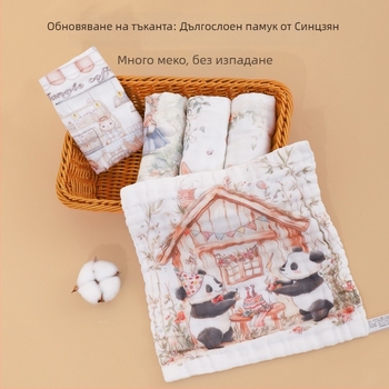 Бебешка кърпа от чиста памучна марля, квадратна, 40 г, попиване 0-5 сек, чесана единична прежда; възможно персонализиране с лого