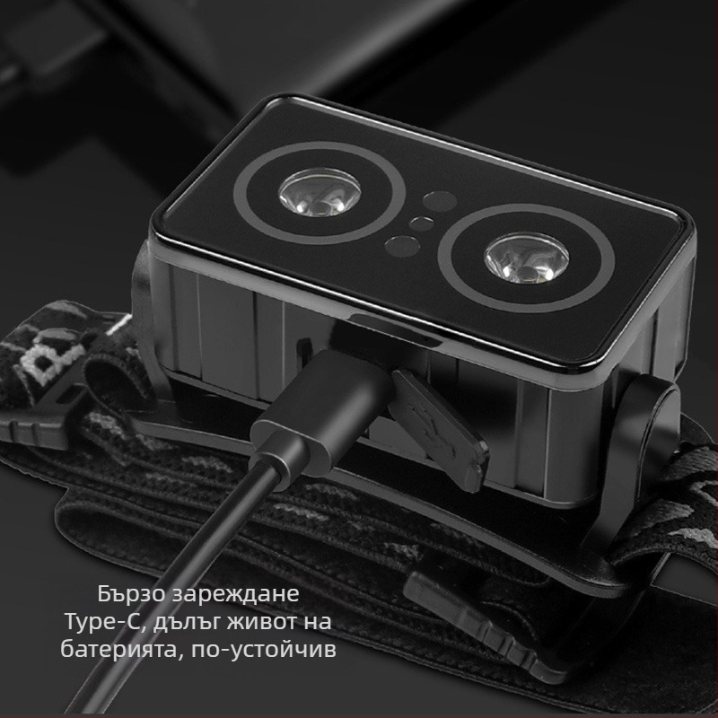 USB презареждаема челна лампа с XTE LED, 20W, обхват 50–100 м