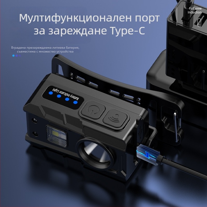 Челна лампа със сензорно управление — LED 5W, вградена батерия 800 мАч, зареждаща, обхват до 100–200 м