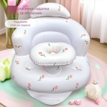 Надуваема детска седалка за учене – PVC, цилиндричен модерен стил, модел Baby seat