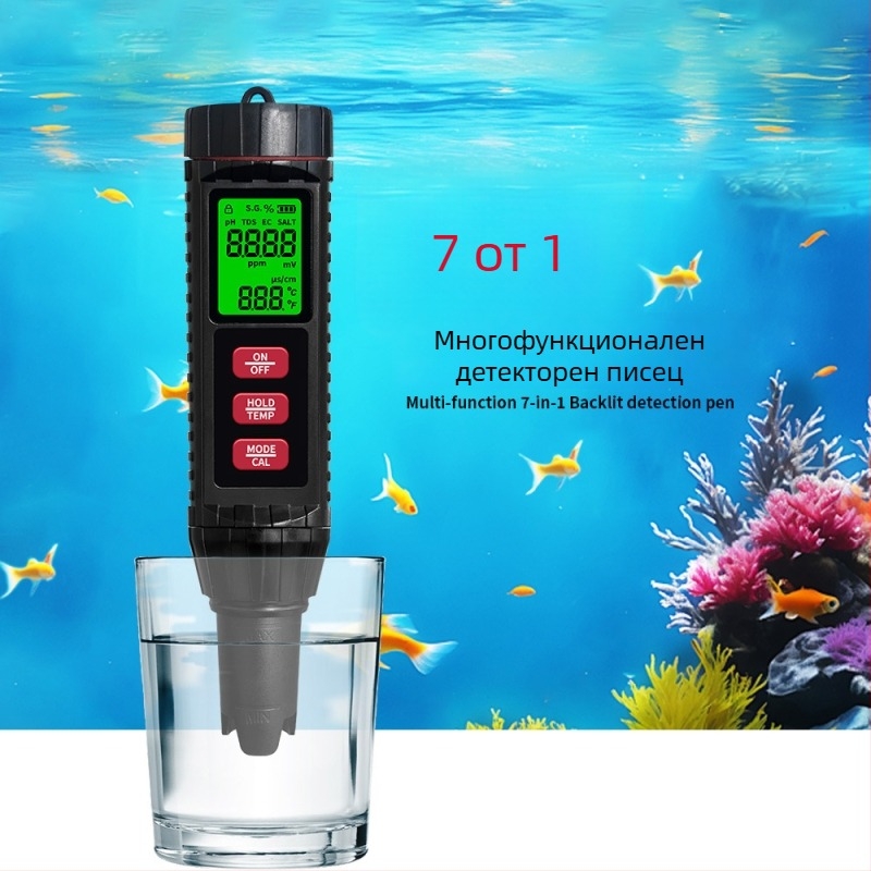 BG-MF-X71 Портативен анализатор за качество на водата – измерва pH, соленост, EC/tds, ORP и температура; обхват на измерване EC/tds/соленост/pH/ORP/температура; точност ±2% от пълния диапазон; захранване 3V