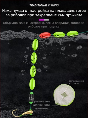 Комплект куки и риболовна линия, ръчно завързан, нейлон Nano, за риболов в река, произход Китай
