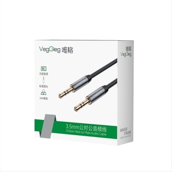 Weige 3.5mm AUX аудио кабел за цифрови устройства, позлатено покритие, емайлирано медно ядро, CE сертифиран