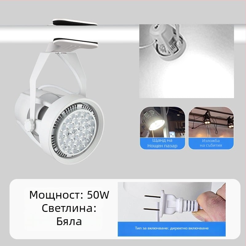 LED клип светлина за дисплей табло – алуминиев корпус, 220V, CRI ≥90, бутонен превключвател, ръчно управление