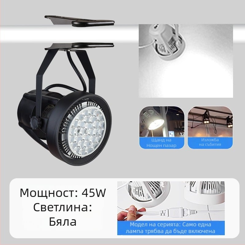 LED клип светлина за дисплей табло – алуминиев корпус, 220V, CRI ≥90, бутонен превключвател, ръчно управление