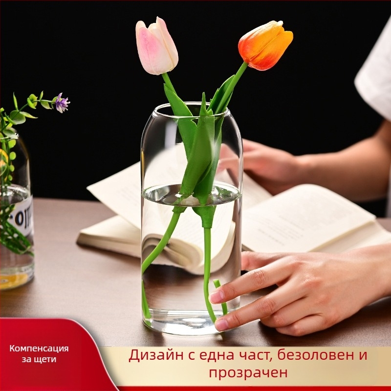 Ваза с плоско гърло от високо боросиликатно стъкло (Марка: Other; Опаковка: картон)