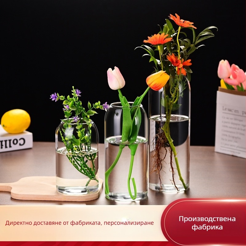 Ваза с плоско гърло от високо боросиликатно стъкло (Марка: Other; Опаковка: картон)