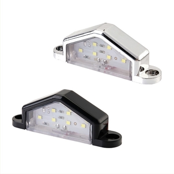 LED лампа за регистрационен номер – универсална, 12–24V, 10W, ток 0,2 A, живот до 50 000 ч.