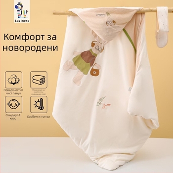 Памучна пеленка за новородено - завивка за увиване, 100% памук, за пролет и есен, подходяща за новородено, персонализиране по заявка