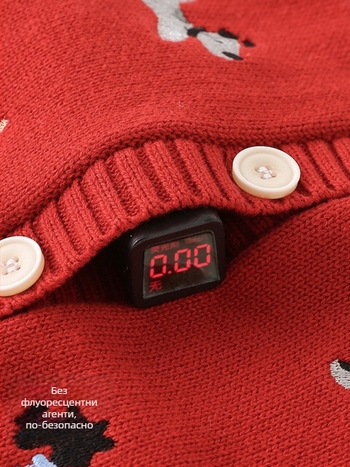 Детска плетена жилетка с открита предна част, ежедневен стил, памук 89,3% (за възраст 1–3 г; сезон: зима/пролет/есен; безопасност: клас А)