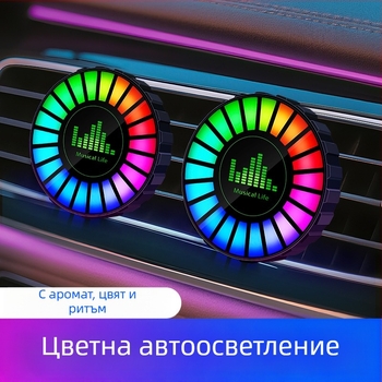 Sinok автомобилна LED ритъм лампа с гласово управление и ароматерапия, 3D музикална лампа за настроение, 12W 5V, модел CD, общо предназначение