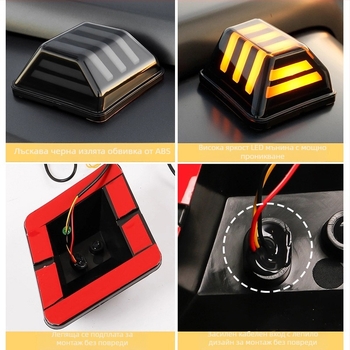 Външен декоративен светлинен модул за модификация на осветлението на капака за Haval H9 – модел с подсветена решетка, ABS; светлина на капака, плавен сигнал за завой, дневно осветление