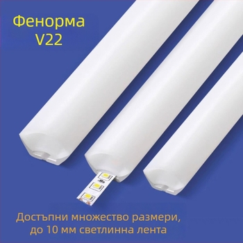 Монокромна гъвкава силиконова LED лента с триъгълна фан‑образна форма, 24V, Sanan Optoelectronics 2835, 120–480 светодиода