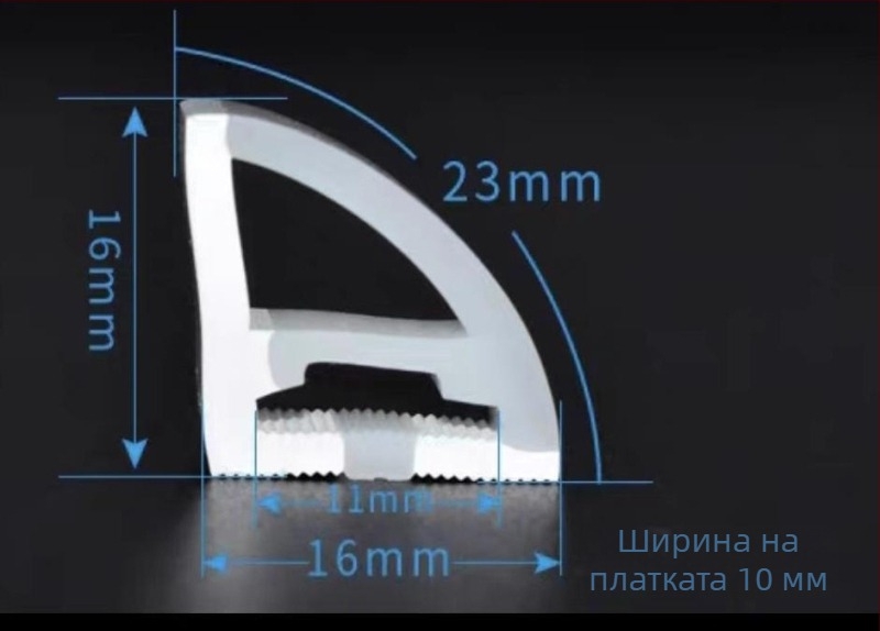 Монокромна гъвкава силиконова LED лента с триъгълна фан‑образна форма, 24V, Sanan Optoelectronics 2835, 120–480 светодиода