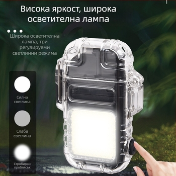 Мултифункционално фенерче с искрова запалка — презареждаема LED светлина за ключодържател, преносимо работно осветление, 2W, полимерна батерия 150 мАч