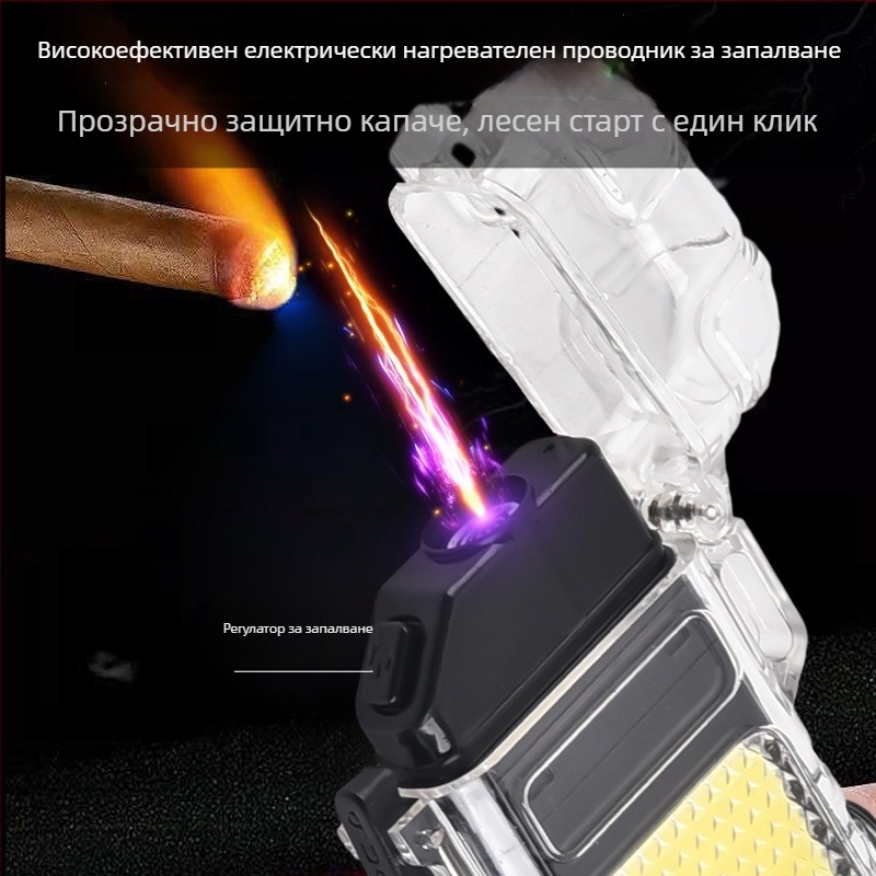 Мултифункционално фенерче с искрова запалка — презареждаема LED светлина за ключодържател, преносимо работно осветление, 2W, полимерна батерия 150 мАч