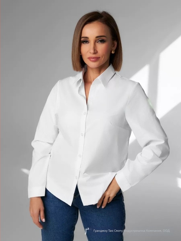 Риза, Slim Fit, 80–90% памук и под 30% полиамид, Стойка яка, Дълги ръкави, Три копчета, Лято 2024