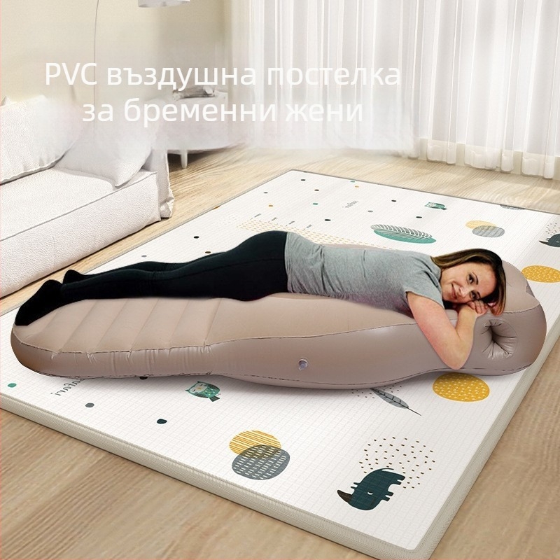 Надуваема подложка за бременни с флокирана повърхност, 1,5 кг, максимално натоварване 180 кг, надуваемо легло