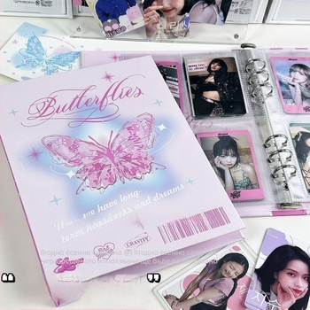 Албум за карти с четири клетки, ретро стил, ултра-здрав корпус, карикатурен стил, корица от крафт хартия