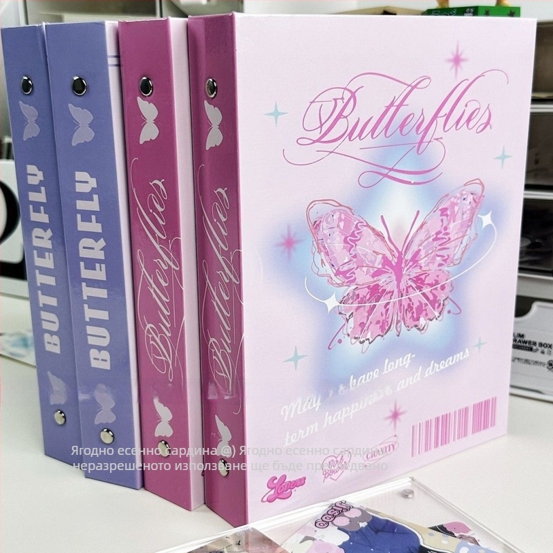 Албум за карти с четири клетки, ретро стил, ултра-здрав корпус, карикатурен стил, корица от крафт хартия