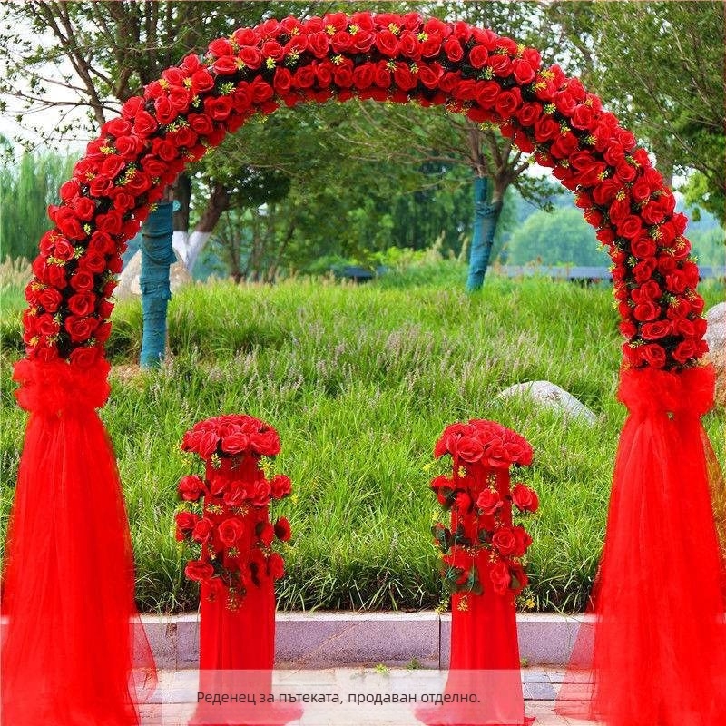 Железен сватбен арков портал със стойка за цветя – пълен комплект за сватбена украса