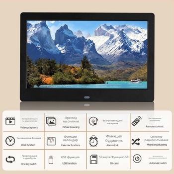 Цифрова фоторамка за реклама – 1024×600, HD LED LCD, поддържа музика и видеоклипове, SD/USB/TF, 16:9