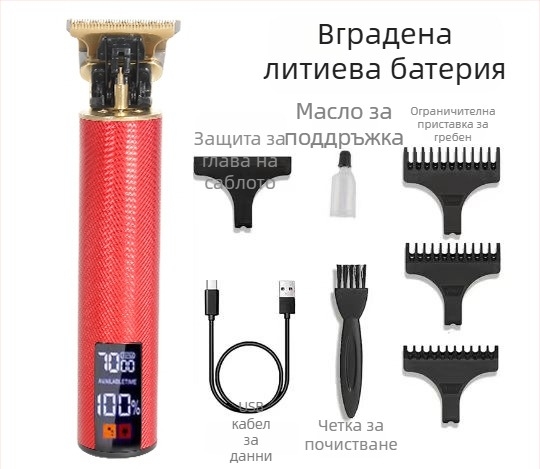 Електрическа подстригваща машинка за коса, безжична, с четков мотор и нож от неръждаема стомана, вградена батерия 800–1000 mAh, работа 1–3 ч, подходяща за домашни любимци