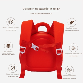 Детска раница Three Little Ducks EVA – водоустойчива, ултра лека, защита на гръбнака, Arc презрамки, унисекс