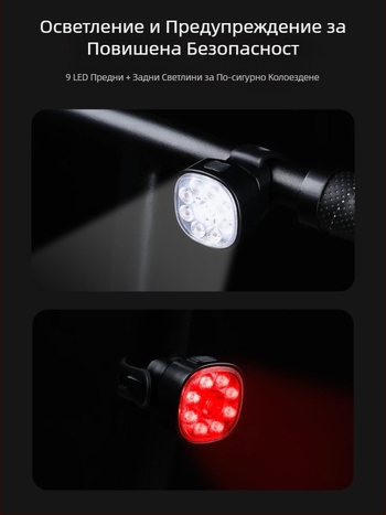 Комплект светлини за велосипед: преден и заден фар, водоустойчив дизайн, зареждане Type-C, светодиоди с висока яркост, за планински и пътни велосипеди